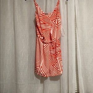 Orange and white romper